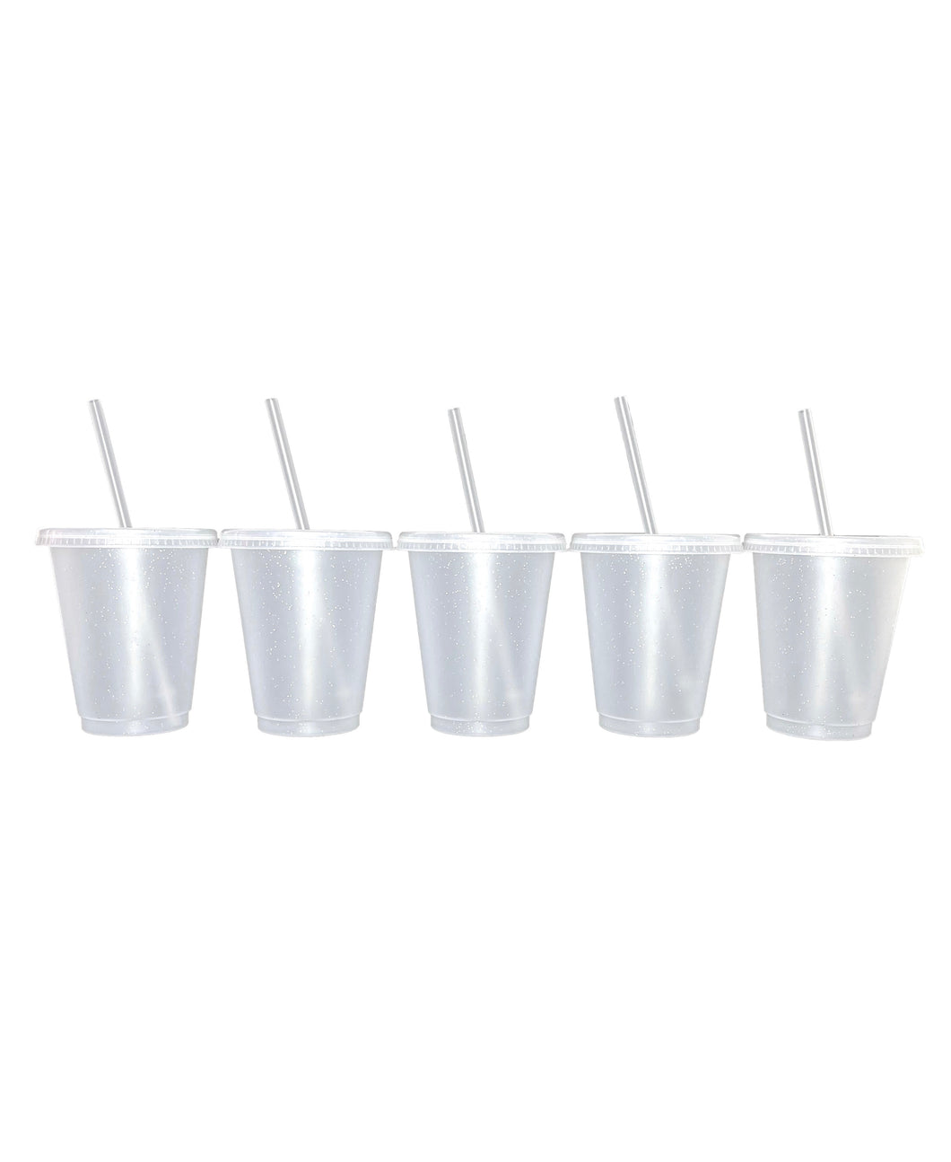 16oz Frosted Glitter Clear Cup (5 Pack)