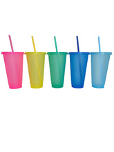 Load image into Gallery viewer, 24oz Tropical Glitter Cold Cups (5 Pack)
