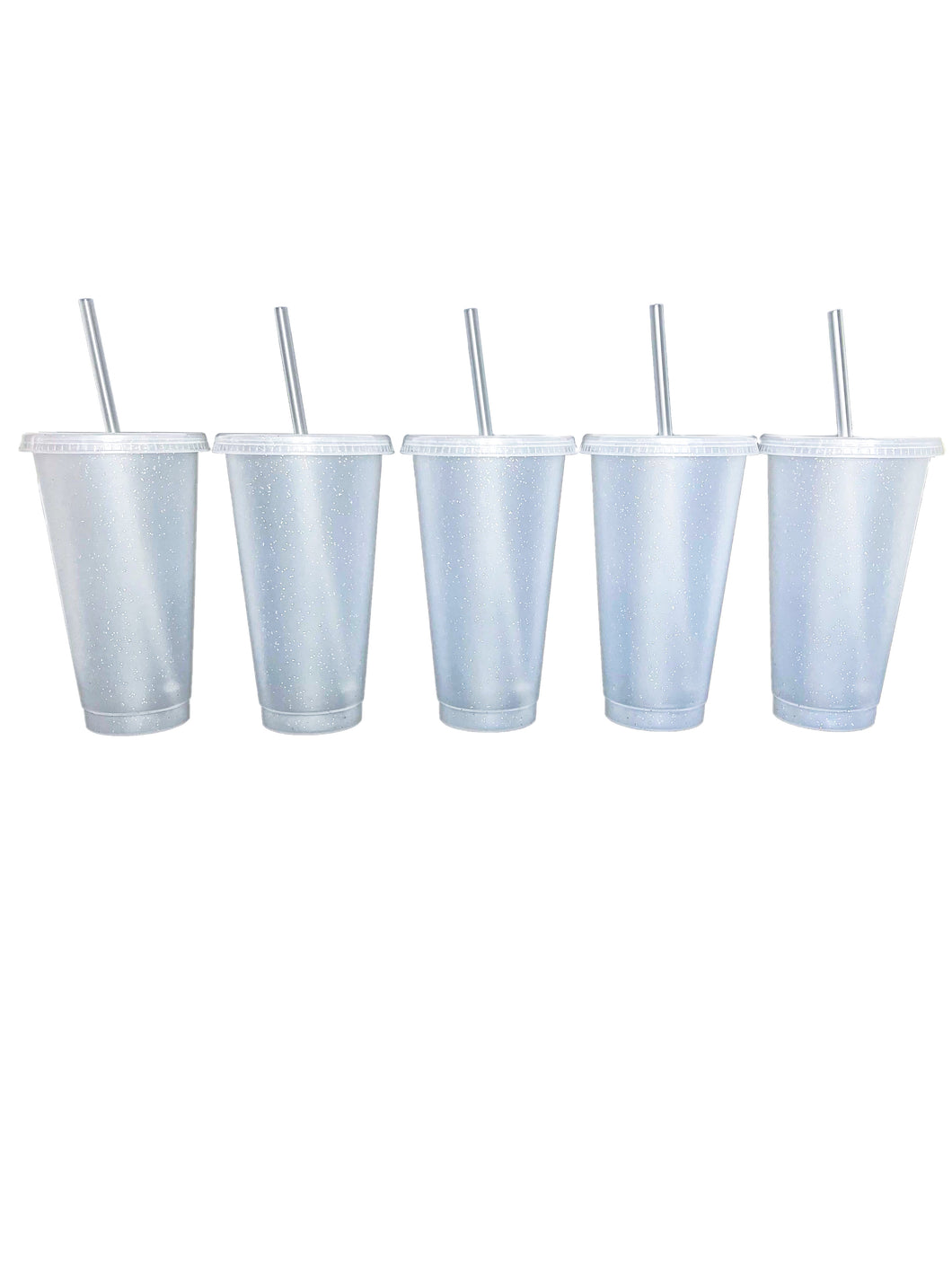 24oz Glitter Clear Cold Cups (5 Pack)