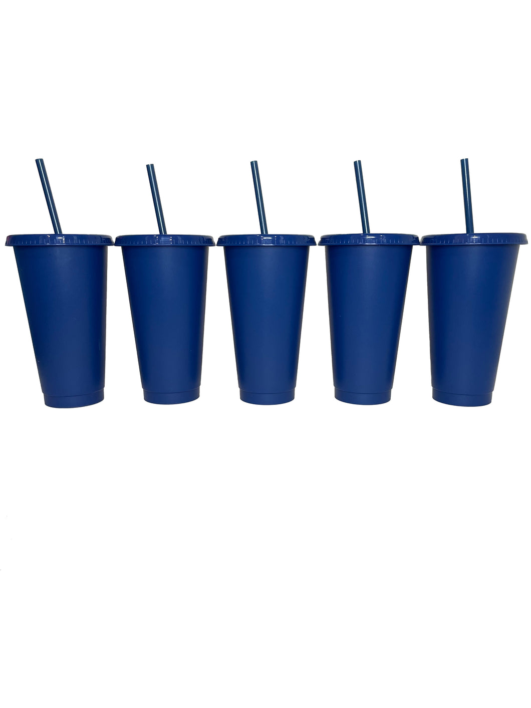 5-pack Color Changing Plastic Cups With Lids And Straws, 24oz